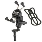 Ram mount fork stem mount w / short double socket arm & universal x - grip� cell / iphone cradle