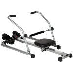 Rameur d'appartement pliable - 3 niveaux de r�sistance ecran lcd multifonction - acier abs noir gris