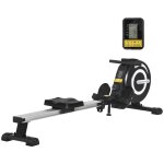 Rameur d'appartement pliable - 8 niveaux de r�sistance magn�tique - ecran lcd multifonction - acier alu. ...