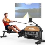 Rameur a eau d'appartement - mettlematic, machine a ramer avec r�servoir d'eau de 28l avec led - moniteur ...