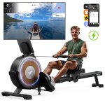 Rameur magntique ecologique - merach, 16 niveaux de rsistance, rglage intelligent, compatible avec ...