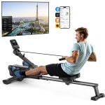 Rameur magn�tique merach, 16 niveaux de r�sistance, usage maison / appartement, pliable, ecran lcd, connect� ...