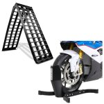 Rampe de chargement v noir en aluminium + bloque roue easy - plus bequille avant a 21 pouces noir - mate ...