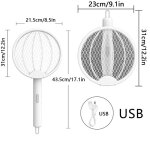 Raquette electrique anti - moustiques pliable pour la maison, portable, rechargeable par usb, lampe anti ...