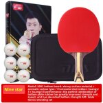 Raquette de ping - pong professionnelle pour dbutants rouge double bonheur dos direct horizontal avec ...