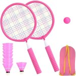 Raquettes de tennis badminton (rose)set tennis jeux exterieur ball jouet de plage en plein air pour enfant ...
