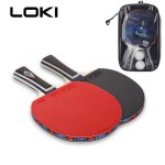 Raquettes de tennis de table, ensemble de 2 pièces, 5 couches en bois pur, entraînement, raquette de ... Raquettes de tennis de table, ensemble de 2 pièces, 5 couches en bois pur, entraînement, raquette de ...