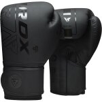 Rdx f6 kara gants de boxe noir 12oz cuir pu bgr - f6mb - 12oz