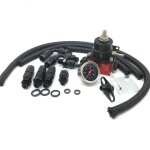 Red black universel r�glable r�gulateur de pression de carburant d'huile 160psi 100psi jauge an6 6 kit ...