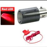 Red led embout de silencieux d'échappement universel modifié, 35 - 63mm, en fiber de carbone, feu rouge, ... Red led embout de silencieux d'échappement universel modifié, 35 - 63mm, en fiber de carbone, feu rouge, ...