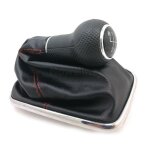 Red pommeau de levier de vitesse en cuir pu, couverture de d�marrage, 5 vitesses, rouge / noir, pour ...
