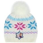 La reine des neiges 2 bonnet a pompon blanc enfant fille disney frozen