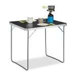 Relaxdays table de camping, pliable, pour camping, table valise, en aluminium 80x60