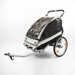 Remorque 2 enfants alu 2en1 vélo et poussette Remorque 2 enfants alu 2en1 vélo et poussette