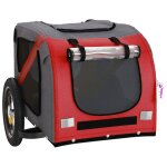 Remorque chariot transport de v�lo pour animaux de compagnie rouge helloshop26 02 0044353