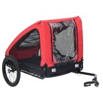 Remorque chariot transport de v�lo pour animaux de compagnie rouge helloshop26 02 0044371