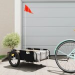 Remorque de vélo cargo noir tissu oxford et fer Remorque de vélo cargo noir tissu oxford et fer