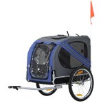 Remorque vlo pour chien animaux pliable 8 rflecteurs drapeau barre attelage inclus acier polyester ...