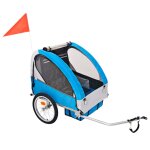 Remorque de v�lo pour enfants gris et bleu 30 kg