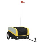 Remorque pour v�lo noir et jaune 45 kg fer
