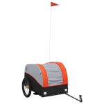 Remorque pour vlo noir et orange 45 kg fer
