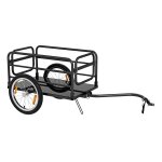 Remorque de v�lo pliable 145, 5 x 61 x 58 cm charge 55 kg housse amovible ambiance ext�rieure en m�tal ...