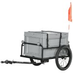 Remorque a v�lo pliable avec coffre de rangement charge max. 40 kg gris