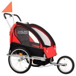 Remorque a vélo et poussette pour enfants 2 - en - 1 tissu oxford + cadre en acier rouge et noir helloshop26 ... Remorque a vélo et poussette pour enfants 2 - en - 1 tissu oxford + cadre en acier rouge et noir helloshop26 ...