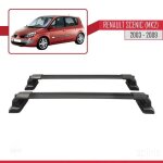 Barres de toit - ace - 3 - compatible renault scenic mk2 - aluminium - noir - 2 barres