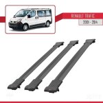 Barres de toit - fly - renault trafic 2001 - 2014 - 3 pi�ces - aluminium - noir
