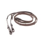 R�nes pour cheval caoutchouc avec crochets de bride kavalkade full mixte marron