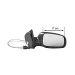 R�troviseur droit en primer avec r�glage manuel a cable, grand couvercle, verre blanc 17cm convexe pour ...