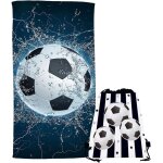 Rfvvv - football serviette de plage, sac a cordon de football, serviette football plage poche lie, poche ...
