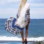 Robe de plage en mousseline de soie, nouvelle collection, cover - up pour les maillots de bain, motif ...