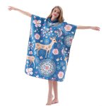 Robe poncho avec capuche et serviette a langer, impression coupe - vent, schage rapide, peignoir de ...