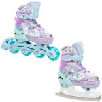 Roller en ligne isla roue led du 30 au 33 + patin a glace enfant mixte taille ajustable lilas raven