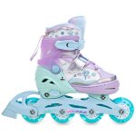 Roller en ligne isla roue led du 34 au 37 enfant mixte taille ajustable lilas raven
