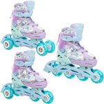 Roller en ligne isla roue led du 34 au 37 + patin a roulette + triskate enfant mixte taille ajustable ...