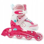Roller en ligne lia roue led du 27 au 30 enfant mixte taille ajustable blanc / rose raven