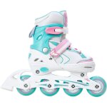 Roller en ligne lia roue led du 34 au 37 enfant mixte taille ajustable blanc / menthe raven