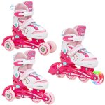 Roller en ligne lia roue led du 34 au 37 + patin a roulette + triskate enfant mixte taille ajustable ...