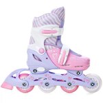 Roller en ligne loret roues led du 34 au 37 enfant mixte taille ajustable lilas raven