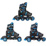 Roller en ligne nollan du 34 au 37 + patin a roulette + triskate enfant mixte taille ajustable noir / ...