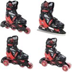 Roller en ligne singer du 29 au 32 + patin a glace enfant mixte taille ajustable noir / rouge raven