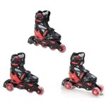 Roller en ligne singer du 33 au 36 enfant mixte taille ajustable noir / rouge raven
