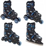Roller en ligne singer du 33 au 36 + patin a glace enfant mixte taille ajustable noir / bleu raven