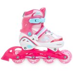 Roller en ligne zoya roue led du 27 au 30 enfant mixte taille ajustable blanc / rose raven