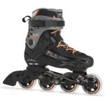 Rollers femme - fila - madame houdini - noir / gris / saumon - platine alu 6000 - roues 80mm / 83a