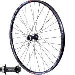 Roue 27, 5  vtt, avant, jante alu klixx tubeless ready noire, frein disque center lock, moyeu shimano ...