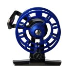 Roue bleue de pche a la mouche pleine cnc en mtal ligne de pche roue de pche sur glace vitesse 1: ...